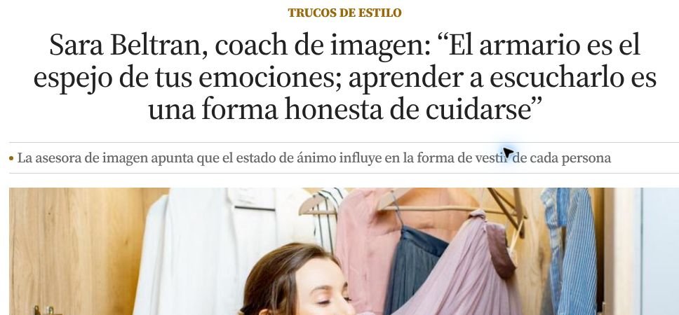 Captura de artículo de prensa sobre Sara Beltrán