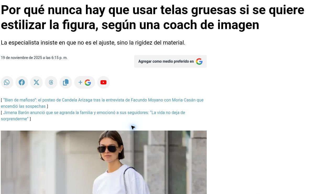 Captura de artículo de prensa sobre Sara Beltrán
